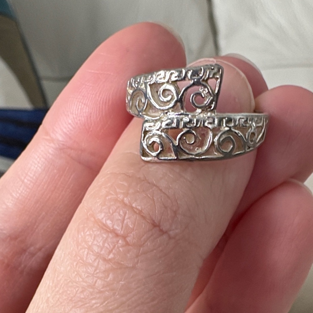Sterling Silver Size 9 Filigree Spiral Ring